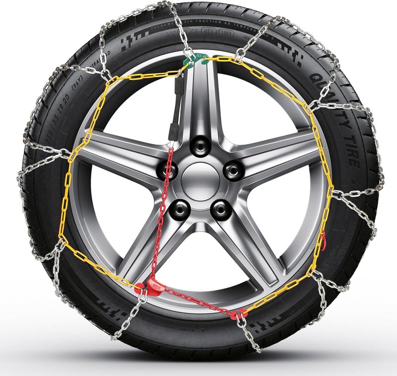 Coco Bird Snow Chains, Wear-Resistant High Carbon Steel Anti Slip Tire Chain for Passenger Cars, Pickups, and SUVs, Set of 2 (KN150) - Image 2